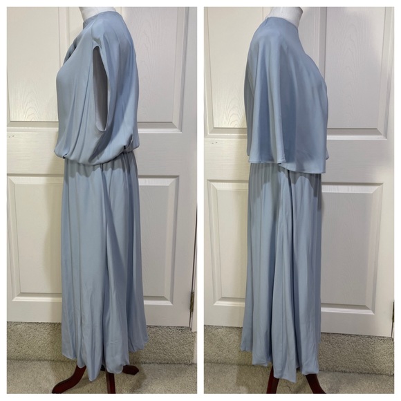 NWT! ZARA Collection STUDIO CAPE LAYERED DRESS LIMITED EDITION LIGHT BLUE - Picture 4 of 9